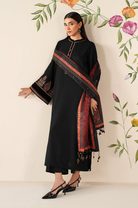 3PC EMBROIDERED DHANAK DRESS