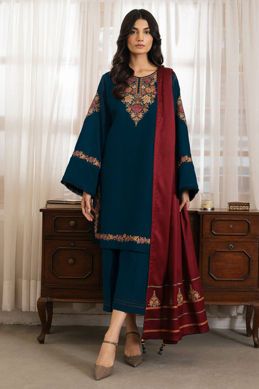 JAZMIN JZ-625 | 3 PIECE WINTER DHANAK EMBROIDERED SUIT