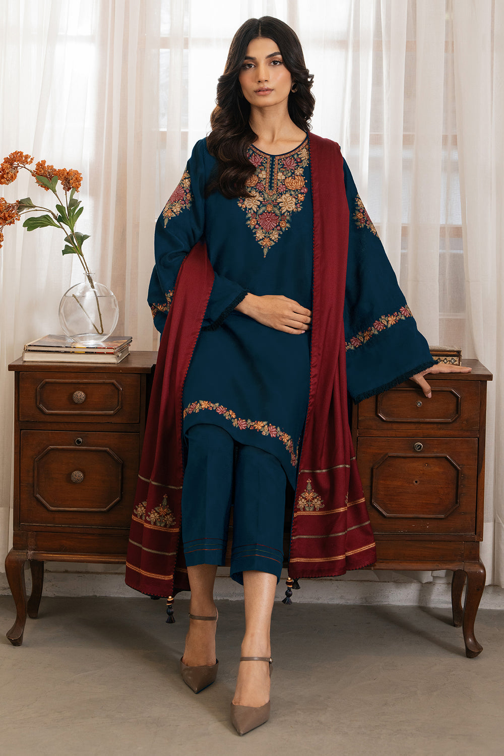 JAZMIN JZ-625 | 3 PIECE WINTER DHANAK EMBROIDERED SUIT