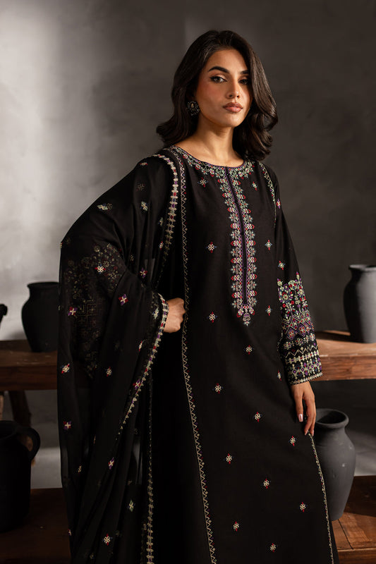 Mosaic 3Pc - Embroidered Dhanak Dress