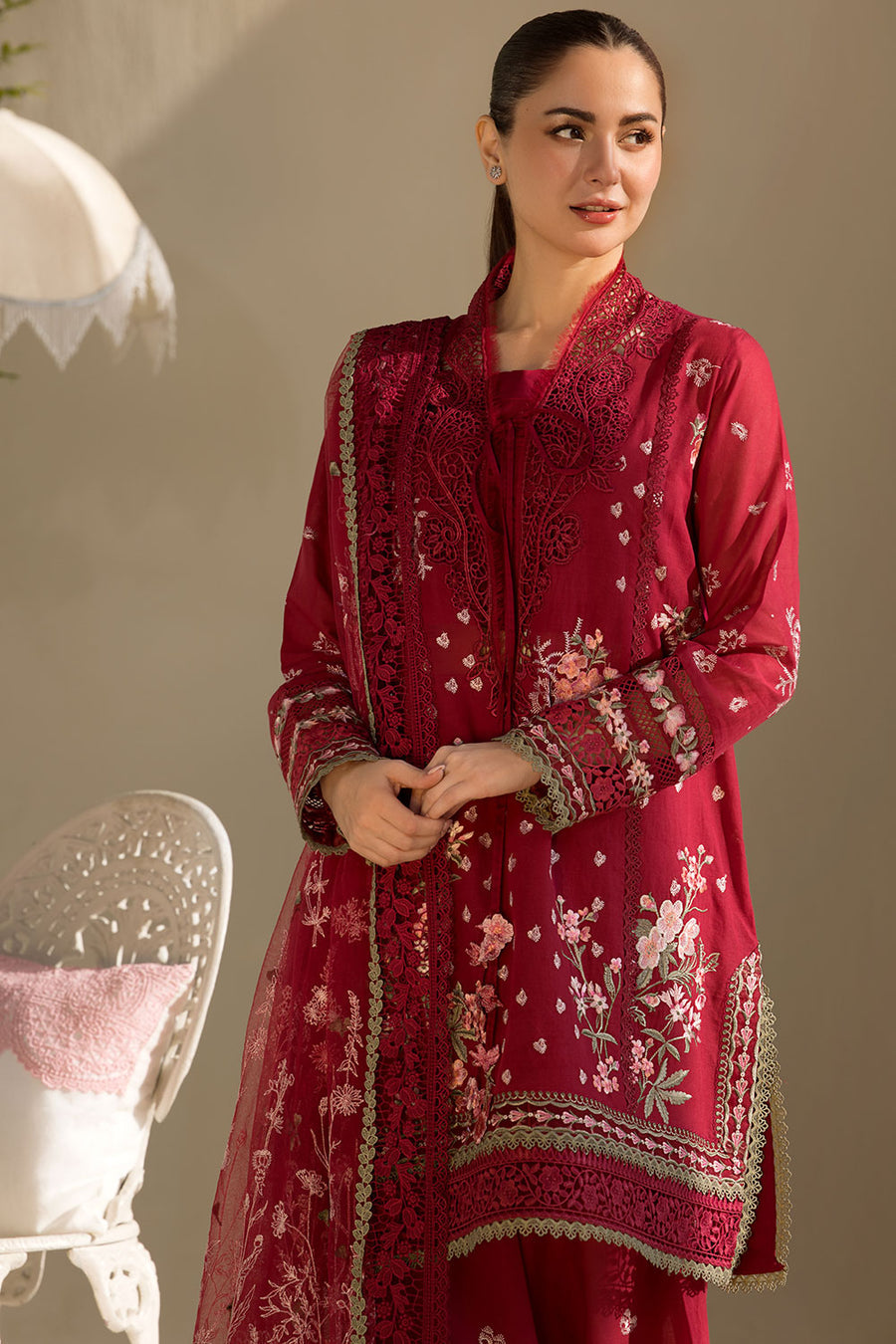 Embroidered Dhanak  3 Piece Unstitched Suit
