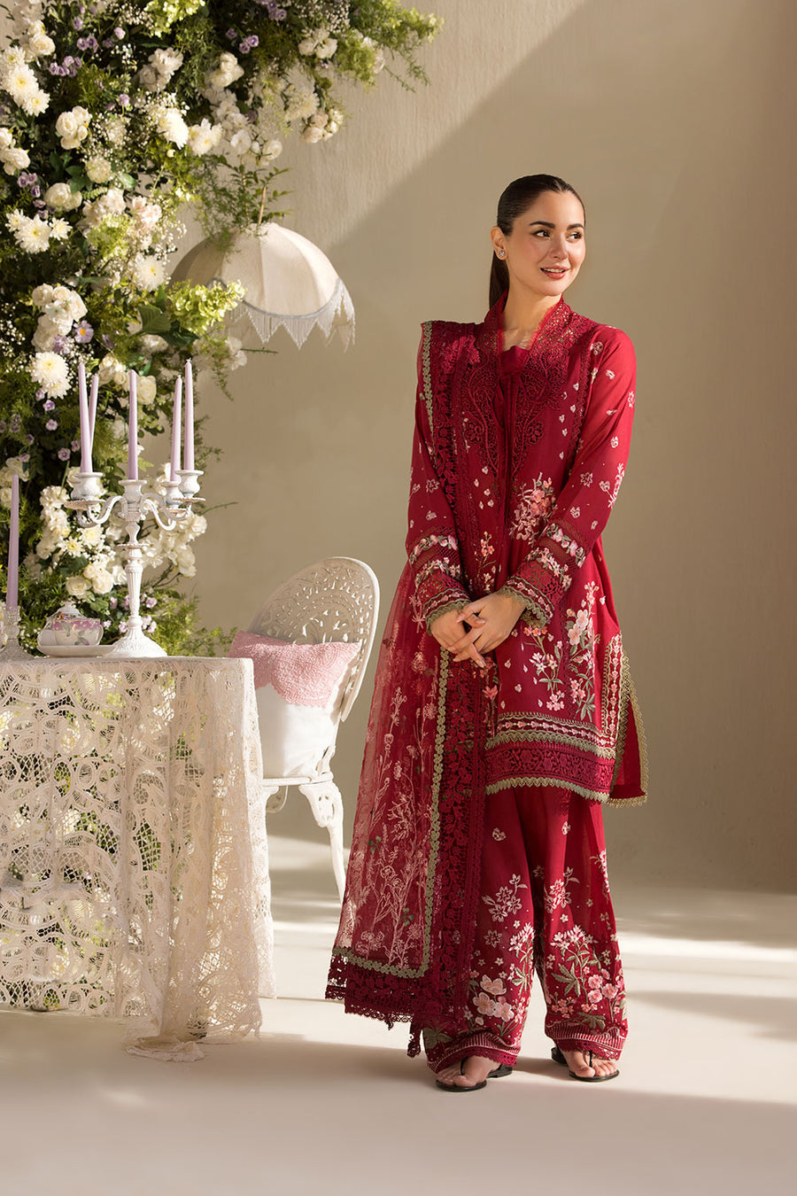 Embroidered Dhanak  3 Piece Unstitched Suit