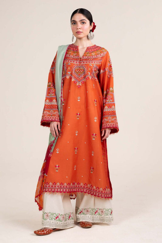 Zara Shahjahan Embroidered Dhanak 3pc with Whool Shawal