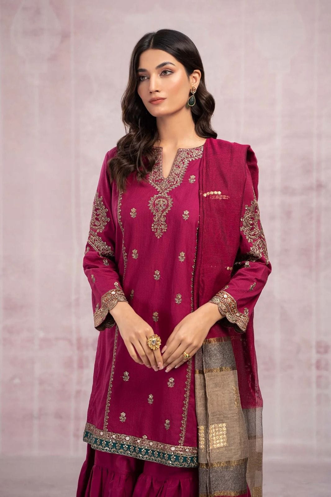 MariaB Dhanak  3Pcs Embroidered Winter Collection 2025