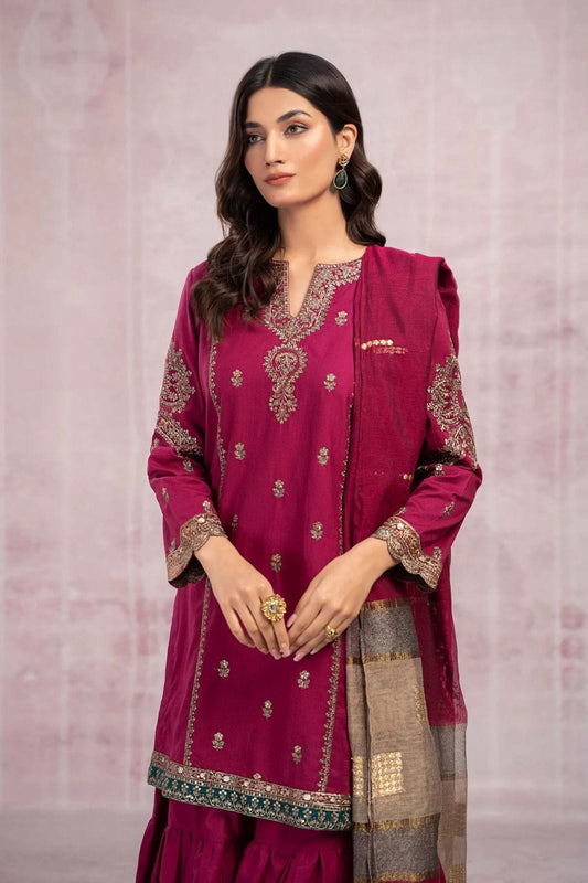 MariaB Dhanak  3Pcs Embroidered Winter Collection 2025